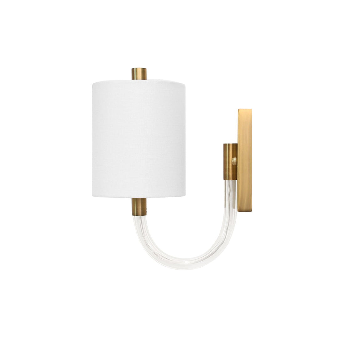 Walton - Acrylic + Antique Brass Sconce