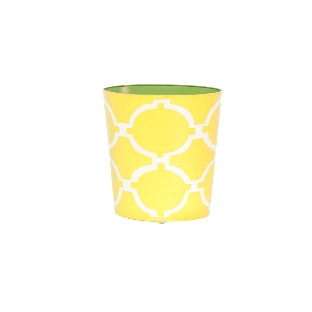 Wastebasket Yellow And Cream