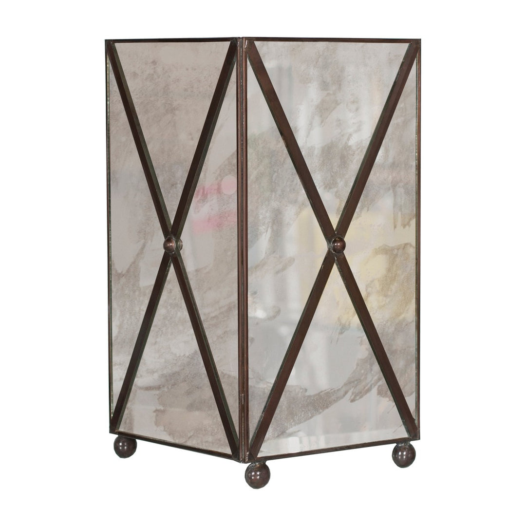 Wastebasket Antique Mirror Crosshatch