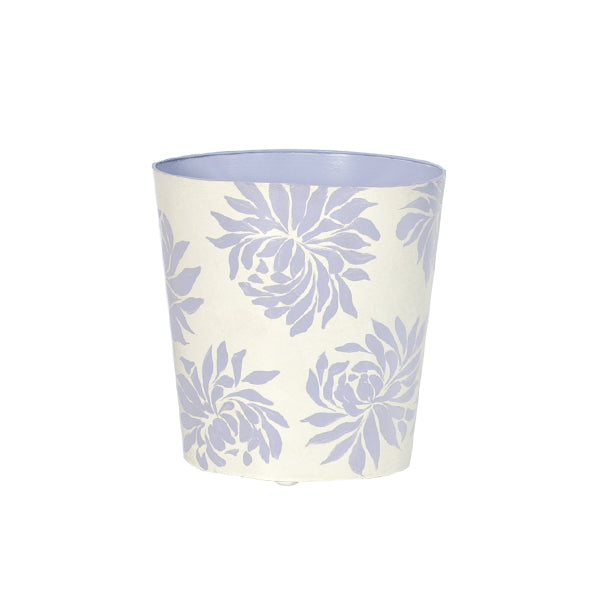 Oval Wastebasket Cream W. Lavender Dahlia