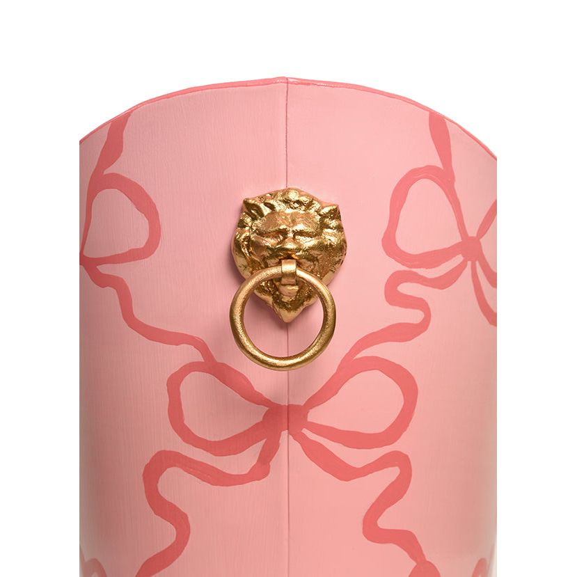 Wastebaskets Small Oval Wastebasket With Raised Ends And Lion Handles