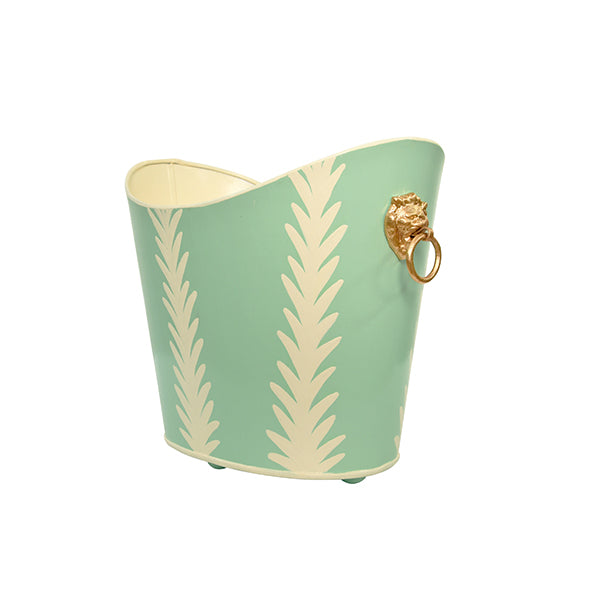 Wastebaskets Small Oval Wastebasket With Raised Ends And Lion Handles