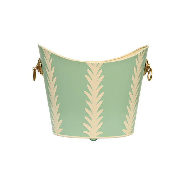Wastebaskets Small Oval Wastebasket With Raised Ends And Lion Handles