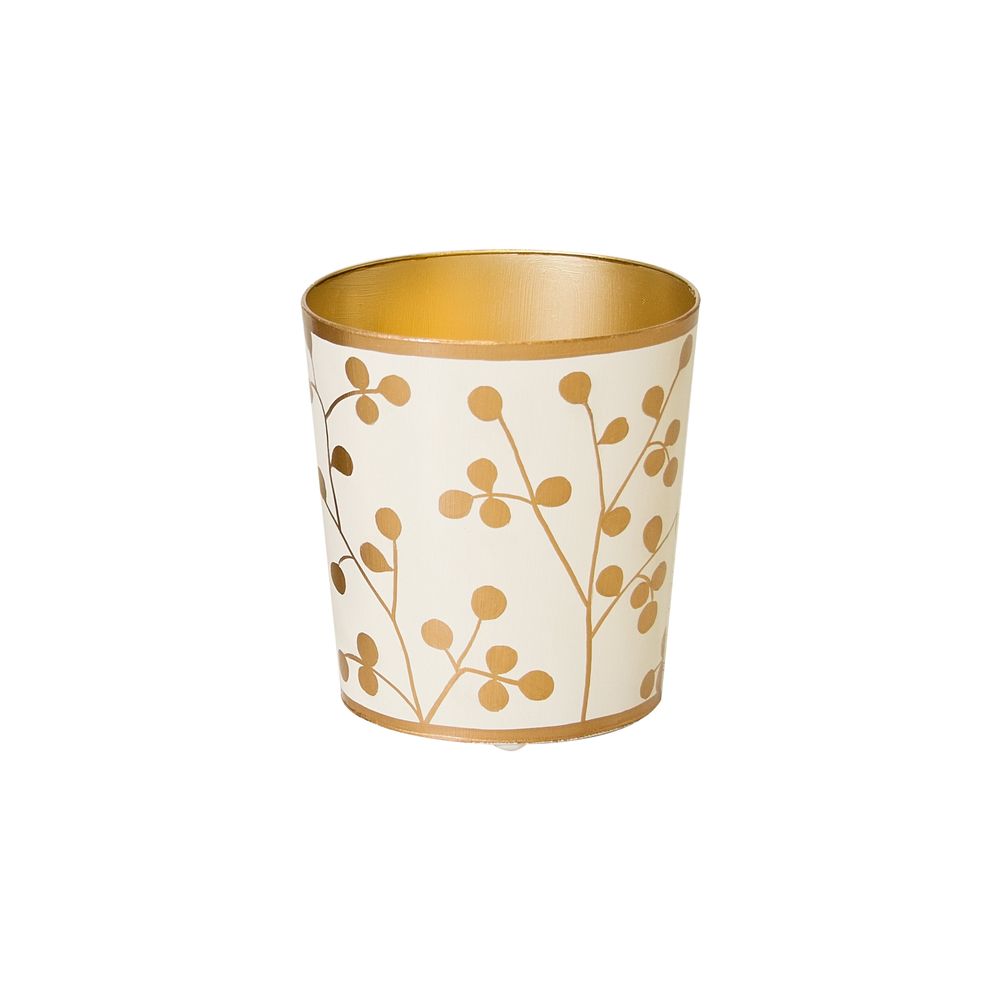 Wastebaskets Gold And Cream Wastebasket