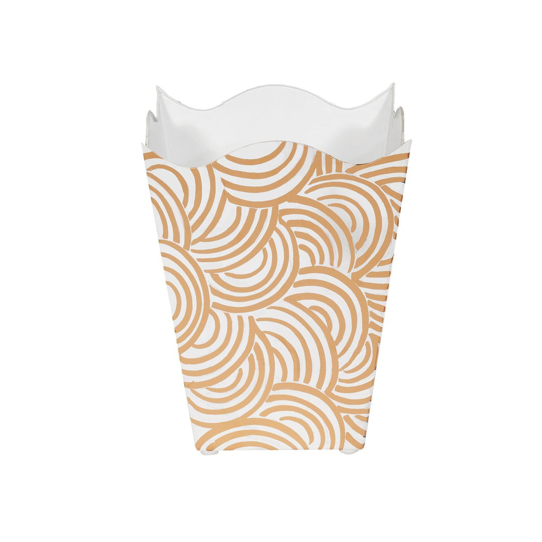 Square Wave Top Wastebasket Gold