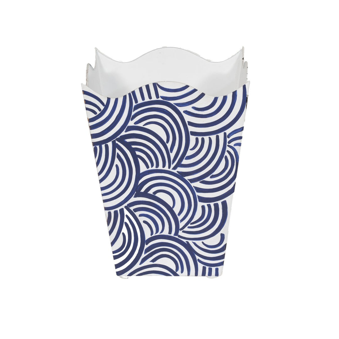 Square Wave Top Wastebasket Navy