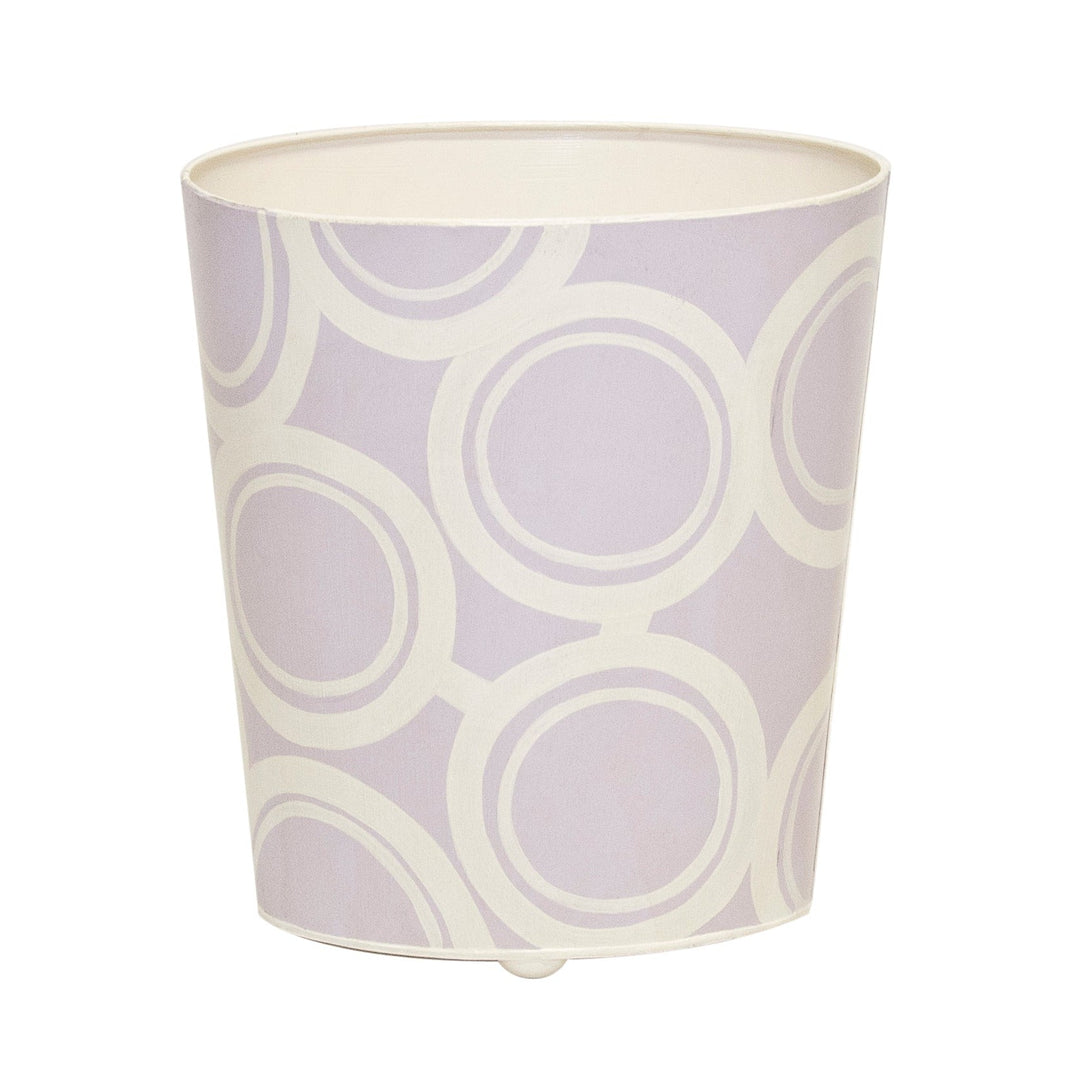 Oval Wastebasket Lavendar And Cream