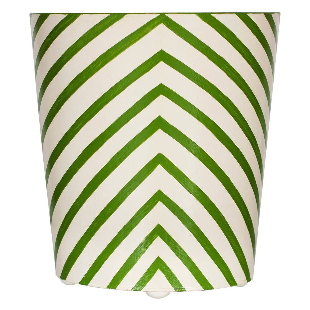 Zebra Wastebasket In Green