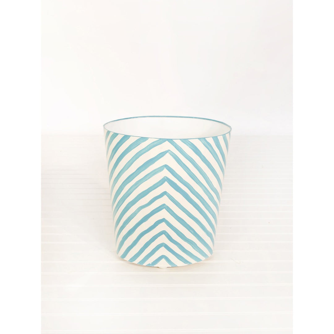 Zebra Print Wastebasket In Turquoise