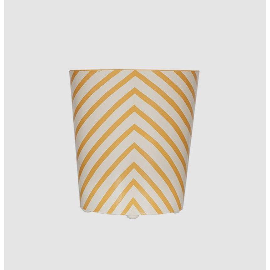 Zebra Print Wastebasket In Yellow