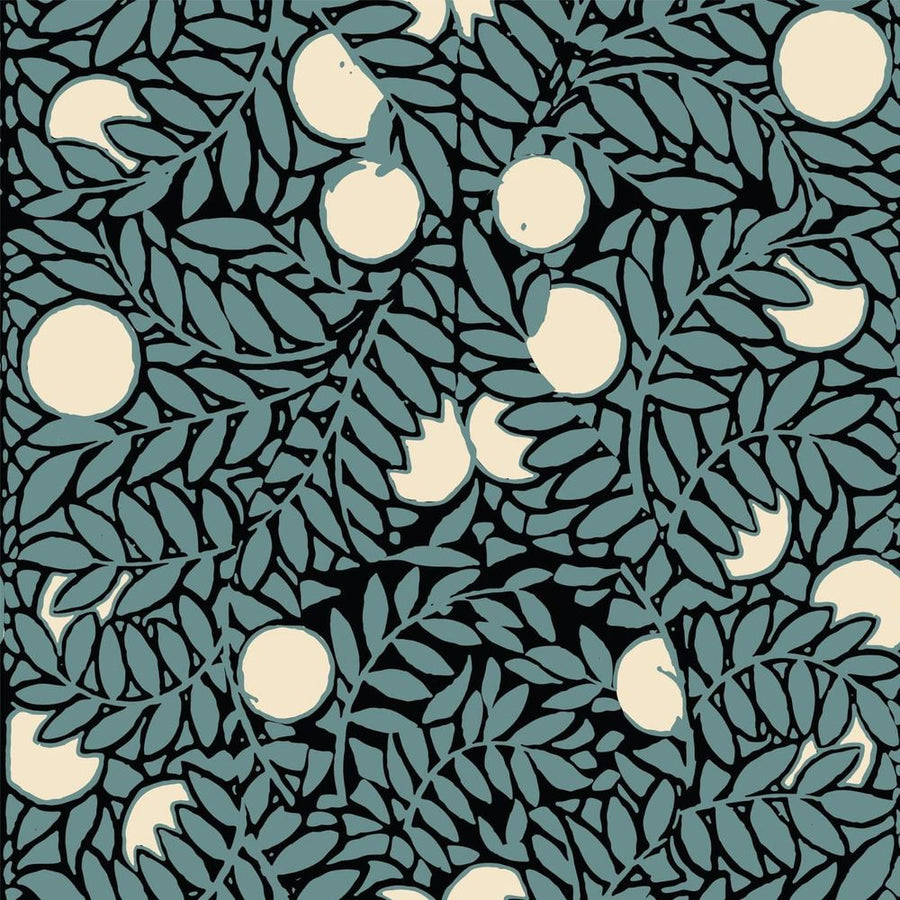 Alternate view of Orange Grove Wallpaper, featuring matte finish, paper, vinyl, and pattern repeat.