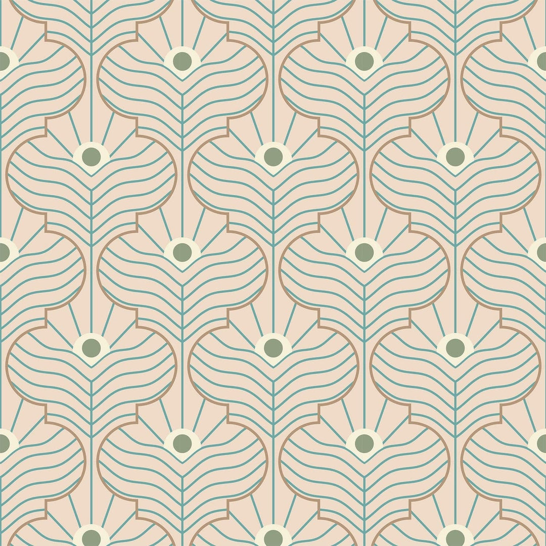 Moroccan Peacock Wallpaper-Mitchell Black-MITCHB-WC408-PK-PM-10-Wall PaperPatterns Pink Sands-Premium Matte Paper-10-France and Son