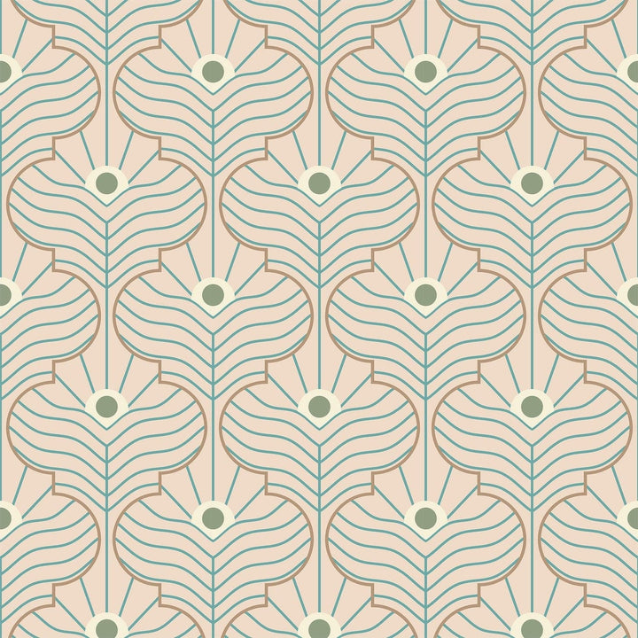 Moroccan Peacock Wallpaper-Mitchell Black-MITCHB-WC408-PK-PM-10-Wall PaperPatterns Pink Sands-Premium Matte Paper-10-France and Son