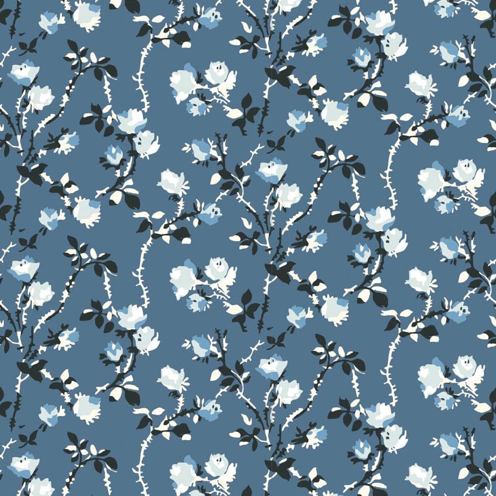 Rose Thorns Wallpaper-Mitchell Black-MITCHB-WC411-BS-PM-10-Wall DecorPatterns Blue Salt-Premium Matte Paper-3-France and Son