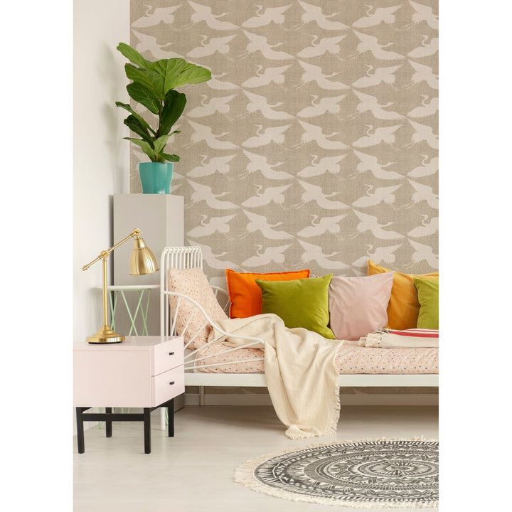 Paper Cranes Wallpaper-Mitchell Black-MITCHB-WCB510-E-PM-10-Wall DecorPatterns Eucalyptus-Premium Matte Paper-4-France and Son