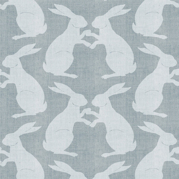 Paper Rabbits Wallpaper-Mitchell Black-MITCHB-WCB512-B-PM-10-Wall DecorPatterns Pewter Blue-Premium Matte Paper-1-France and Son