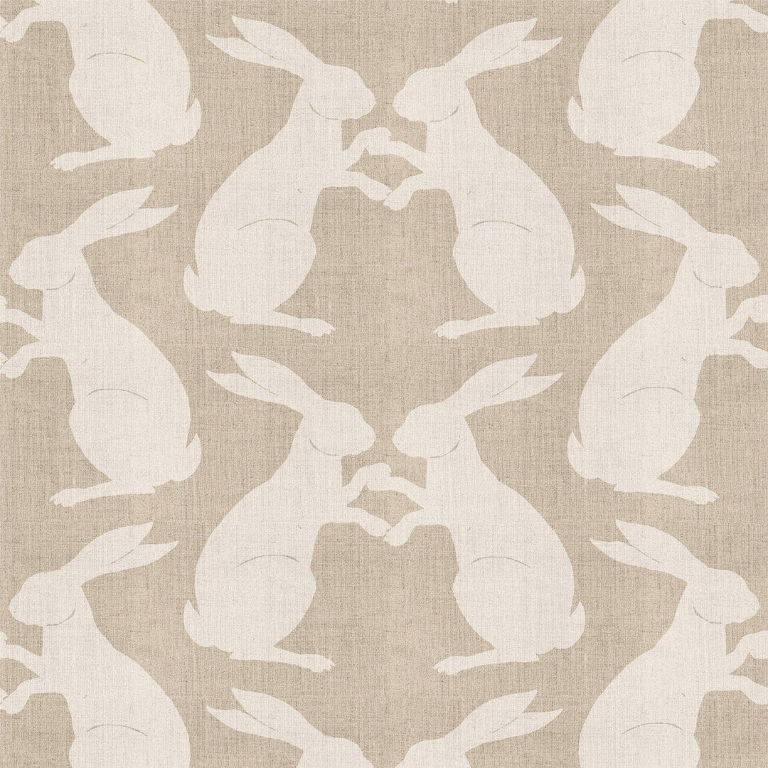 Paper Rabbits Wallpaper-Mitchell Black-MITCHB-WCB512-L-PM-10-Wall DecorPatterns Raw Linen-Premium Matte Paper-3-France and Son