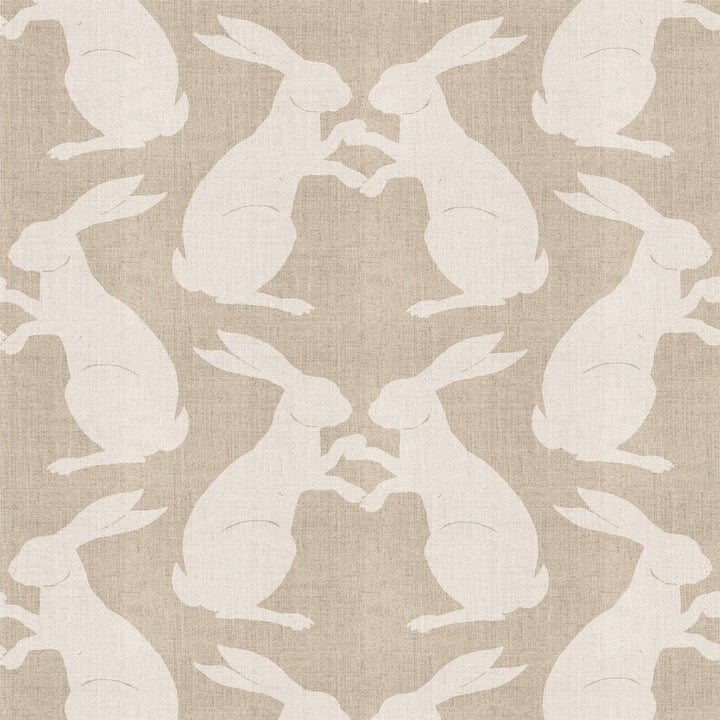 Paper Rabbits Wallpaper-Mitchell Black-MITCHB-WCB512-L-PM-10-Wall DecorPatterns Raw Linen-Premium Matte Paper-3-France and Son