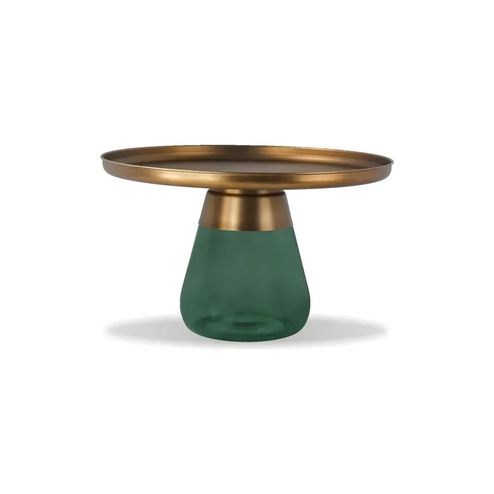 Duverre Coffee Table Brass Aluminum Green Glass
