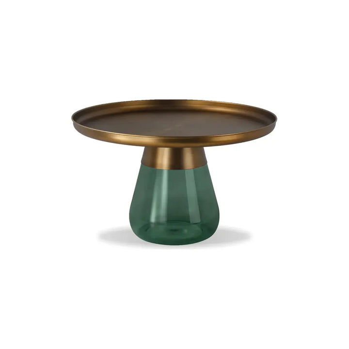 Duverre Coffee Table Brass Aluminum Green Glass