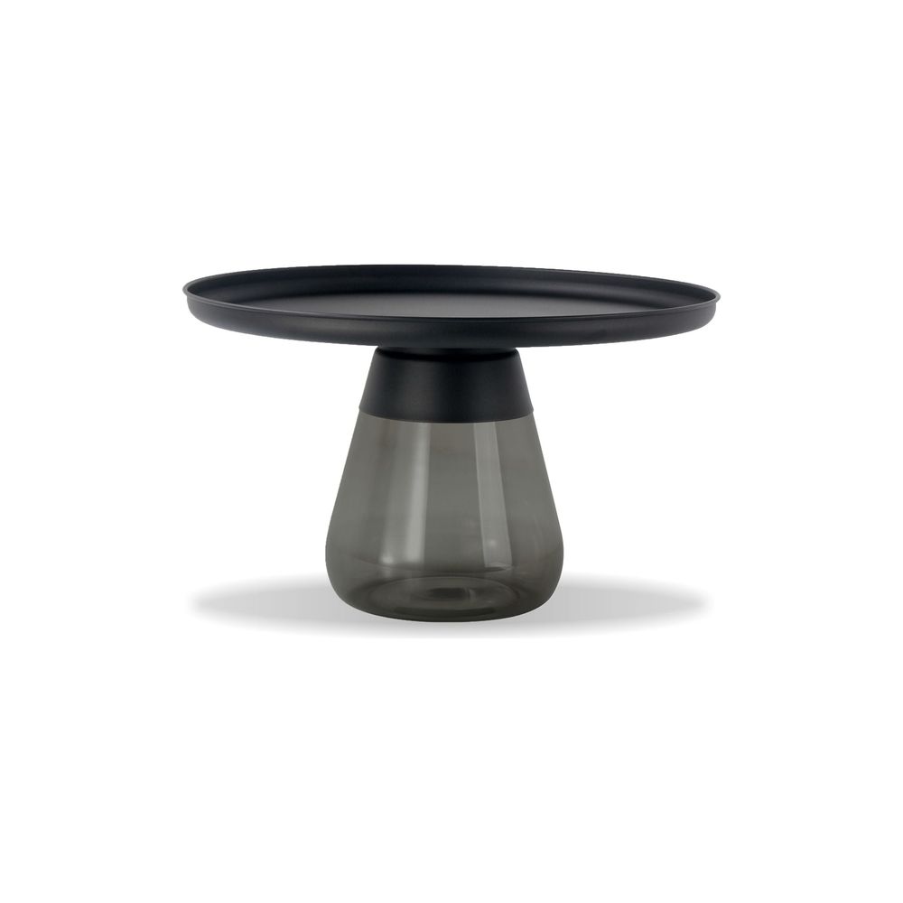 Coffee Tables Duverre Coffee Table Black Aluminum Smoke Glass