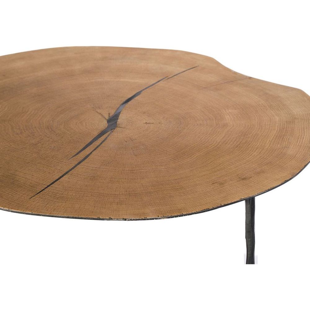 Coffee Tables Oakley Low Coffee Table Natural Oak Veneer On Metal Black Hammered Iron Legs