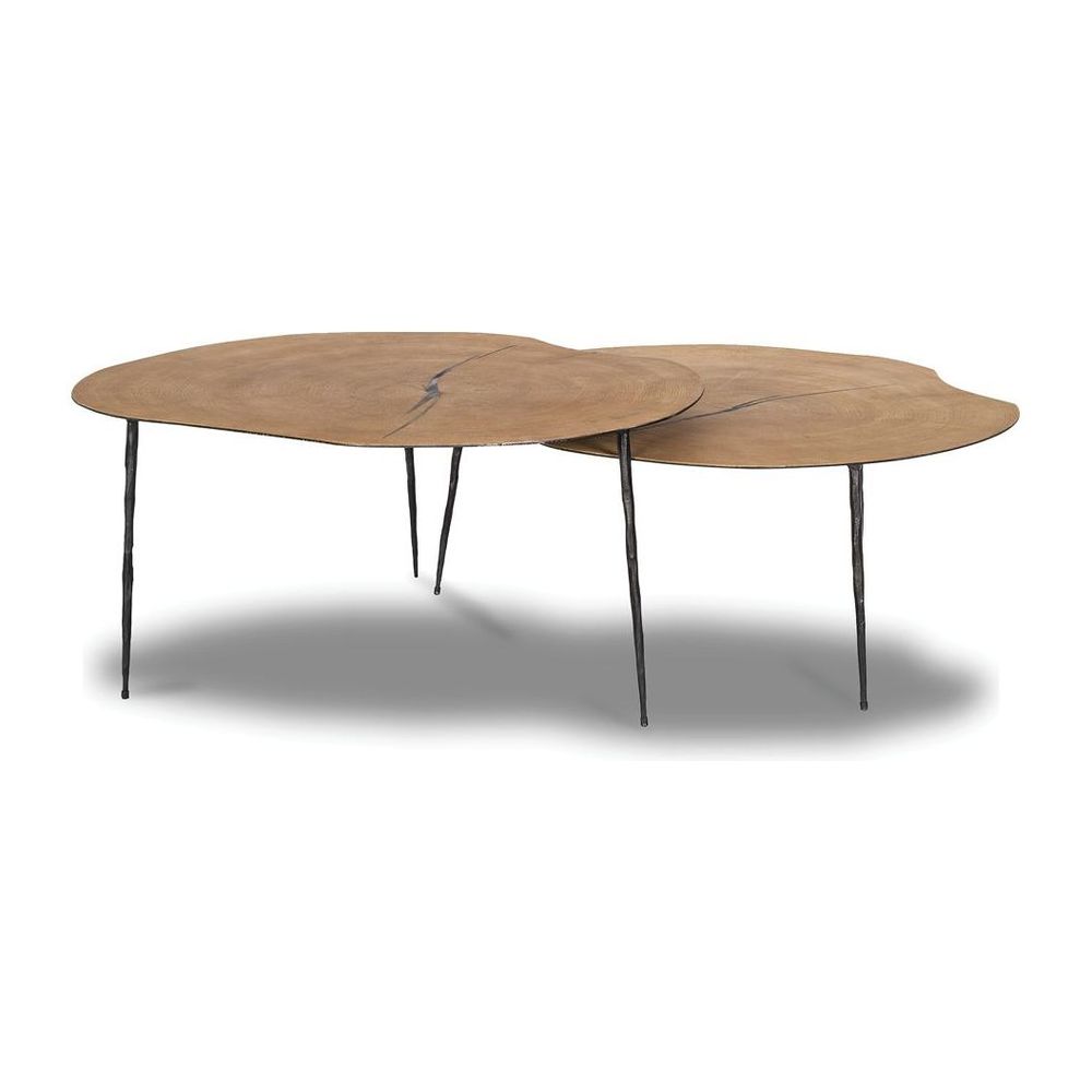 Coffee Tables Oakley Low Coffee Table Natural Oak Veneer On Metal Black Hammered Iron Legs