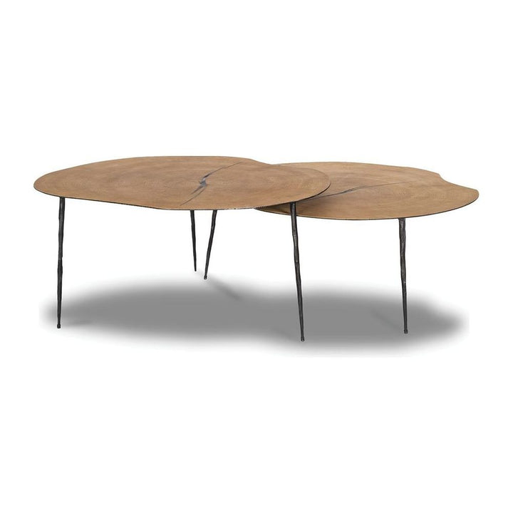 Coffee Tables Oakley Low Coffee Table Natural Oak Veneer On Metal Black Hammered Iron Legs