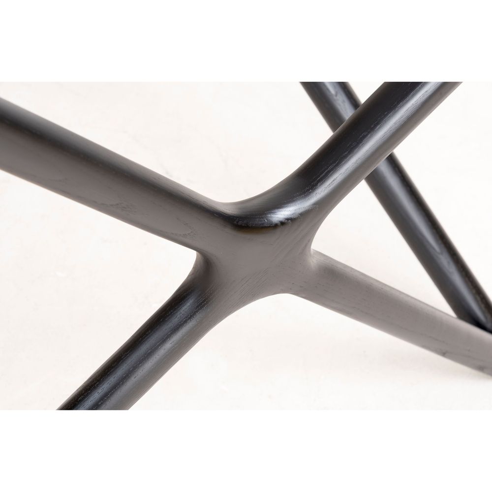 Coffee Tables Quasar Round Coffee Table Clear Glass Solid Ash Stained Black Base