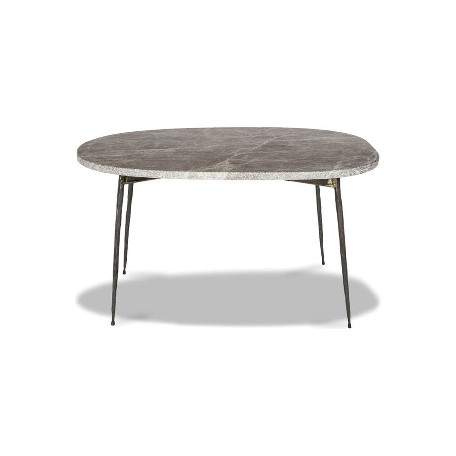 Coffee Tables Tuktuk Small Coffee Table Grey Marble Black Hammered Iron Legs