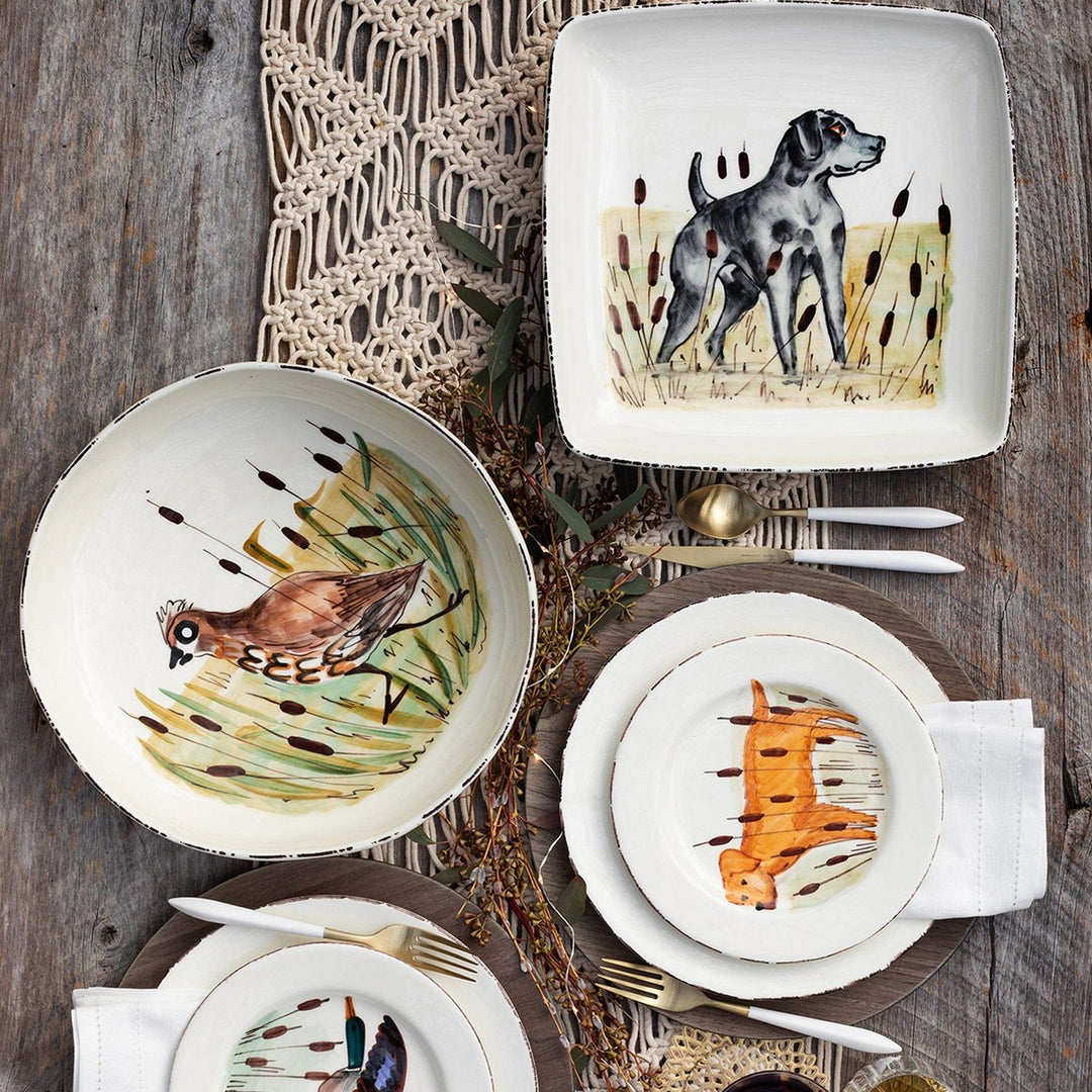 Wildlife Hunting Dog Square Platter