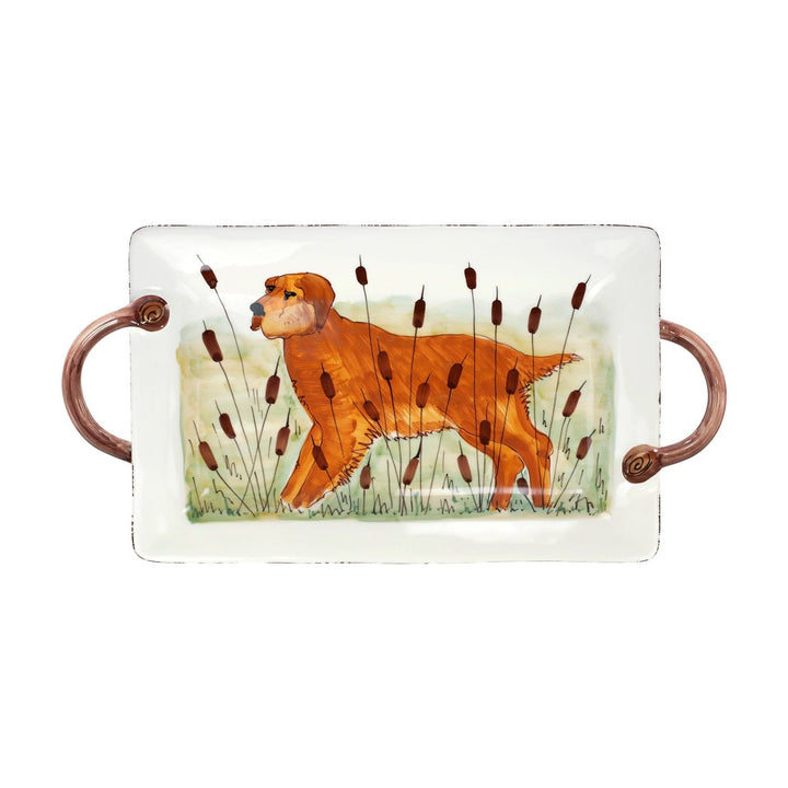 Wildlife Hunting Dog Handled Rectangular Platter - Default Title