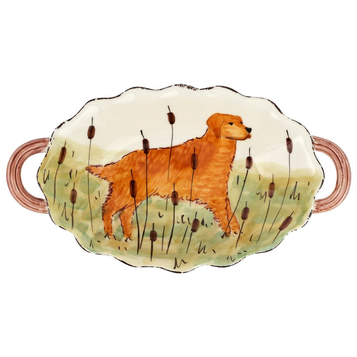 Wildlife Hunting Dog Handled Oval Bowl - Default Title