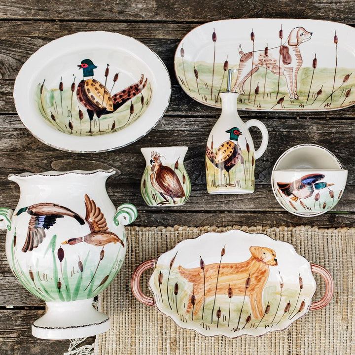 Wildlife Pheasant Rimmed Oval Bowl