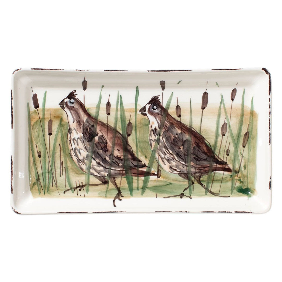 Wildlife Quail Rectangular Platter - Default Title