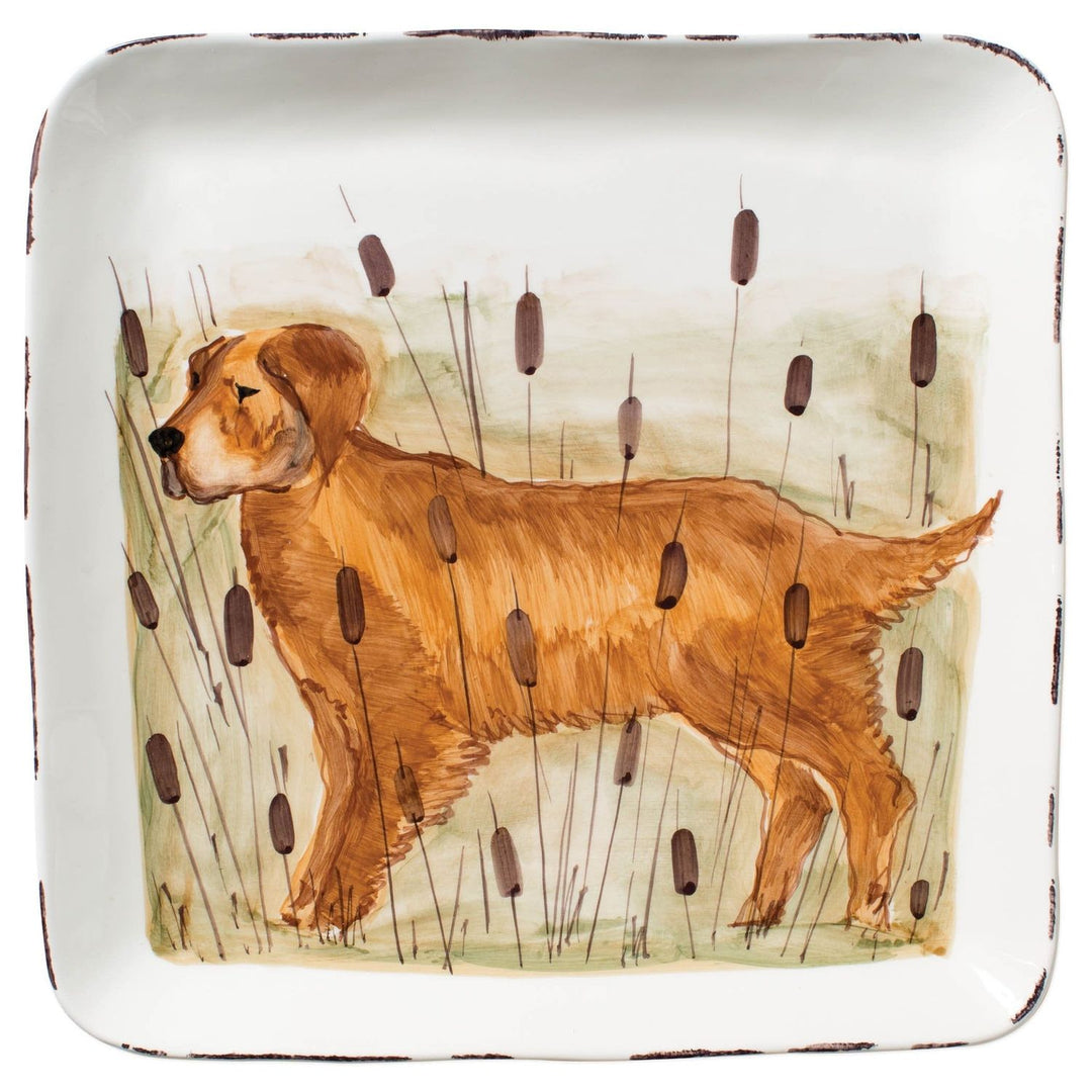 Wildlife Hunting Dog Large Square Platter - Default Title