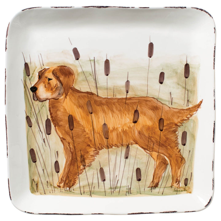 Wildlife Hunting Dog Large Square Platter - Default Title
