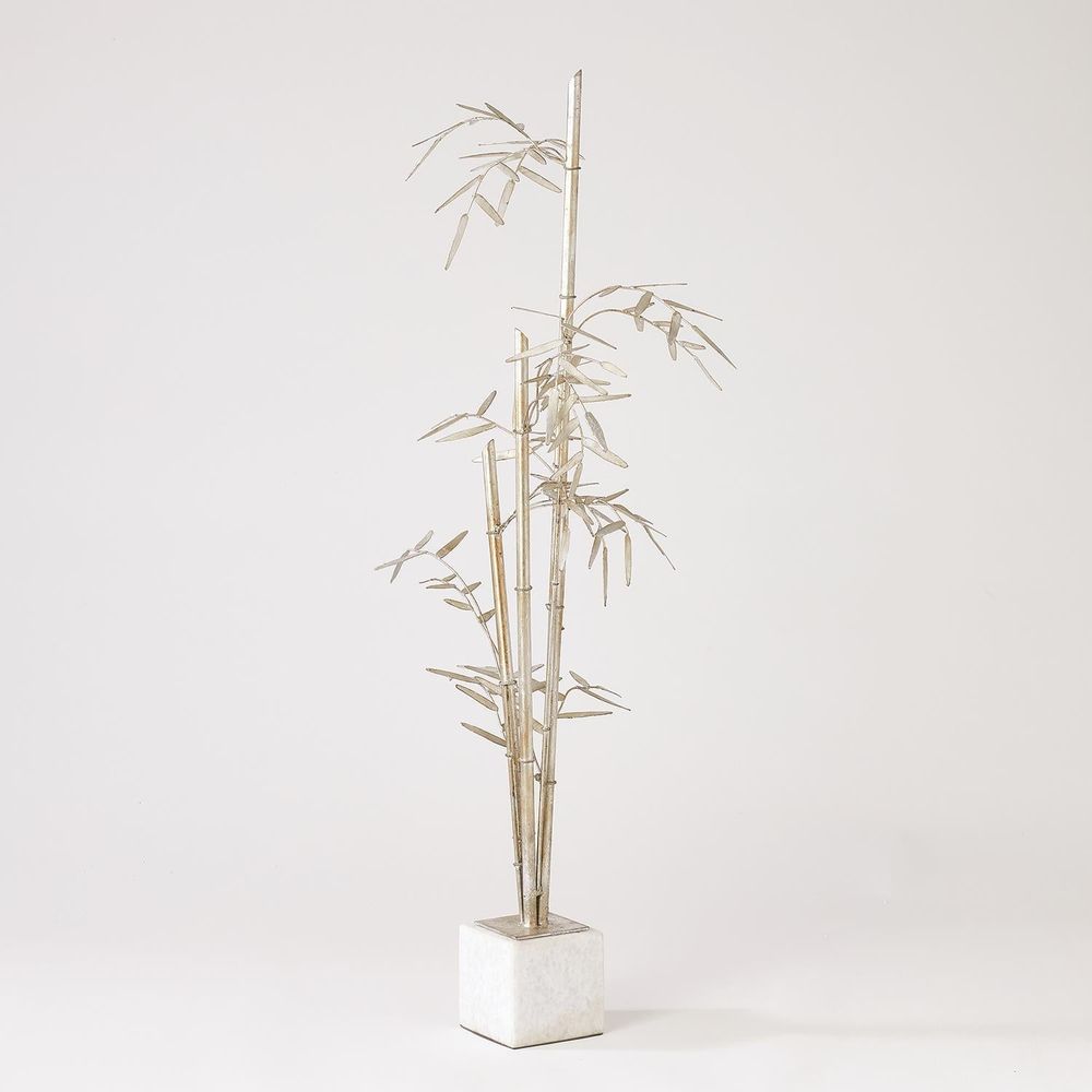 Decorative Objects Bamboo Sculpture-Silver Leaf