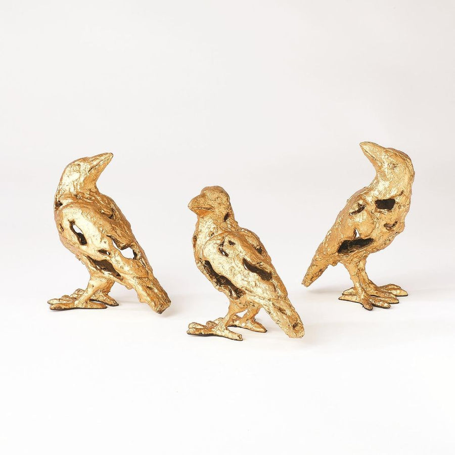 Decorative Objects S/3 Deconstructed Birds-Gold Leaf