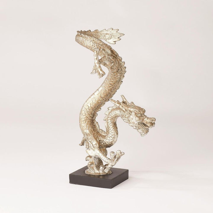 Decorative Objects Standing Dragon-Silver Leaf