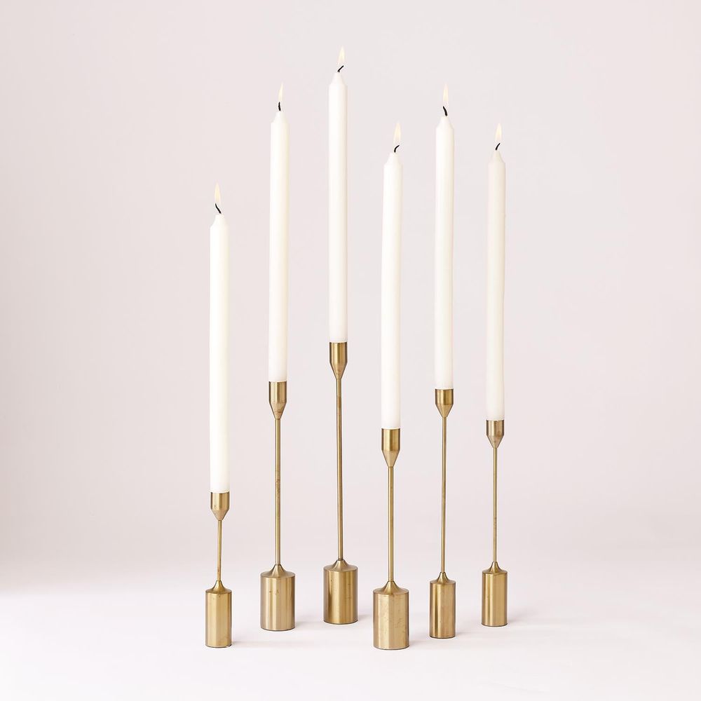 Candle Holders S/6 Tapers-Brass