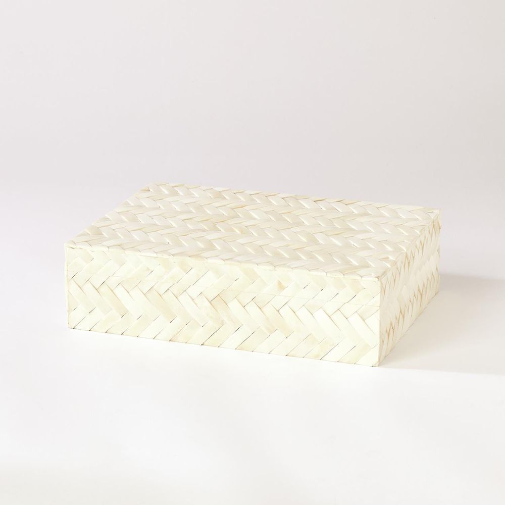 Boxes White Bone Braided Box-Sm