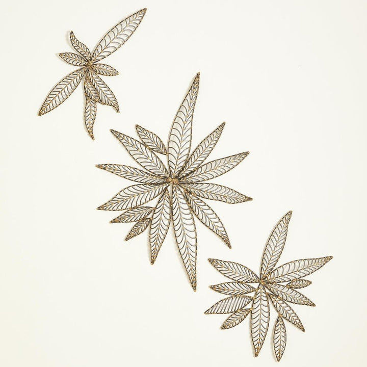 Wall Decor S/3 Leaf Wall Decor-Natural Iron