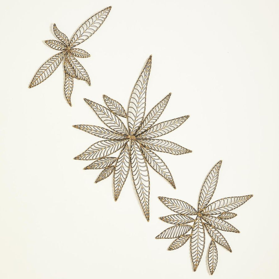 Wall Decor S/3 Leaf Wall Decor-Natural Iron