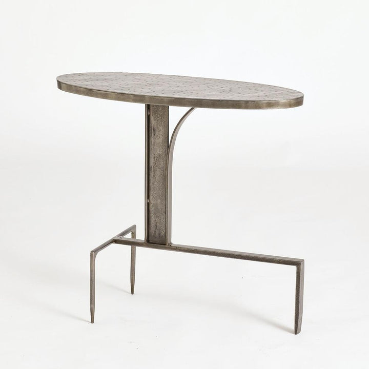 Side Tables Hammered Cantilever Side Table-Natural Iron
