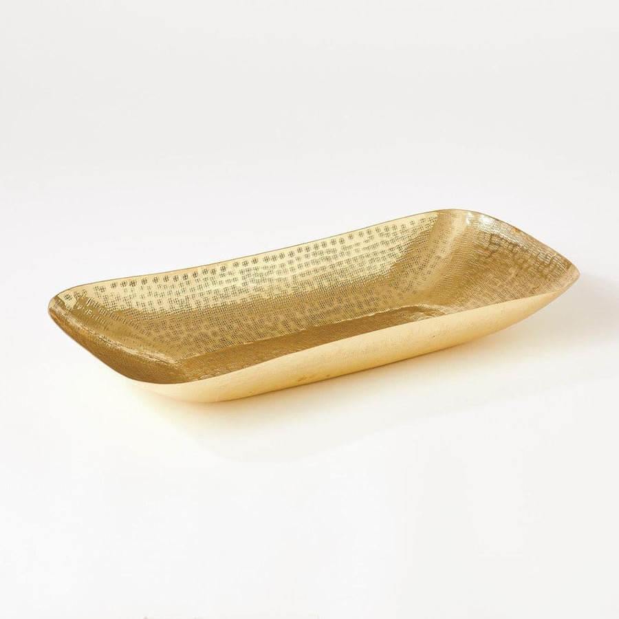 Bowls Hammered Oval Bowl-Brass