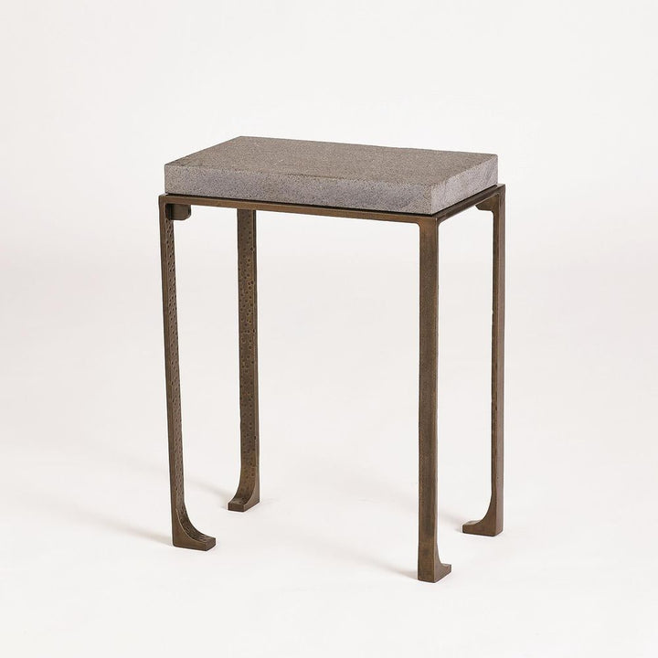 Zen Side Table w/Flamed Granite-Bronze-Sm