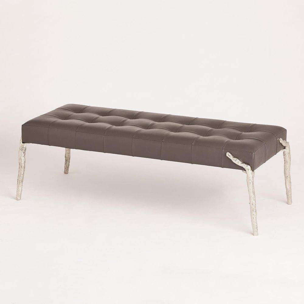 Stools & Ottomans Bristol Branch Bench-Graphite Leather