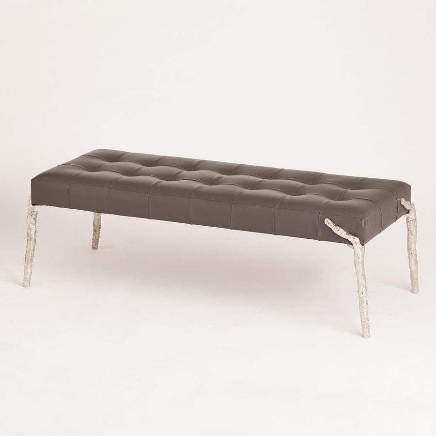 Stools & Ottomans Bristol Branch Bench-Graphite Leather
