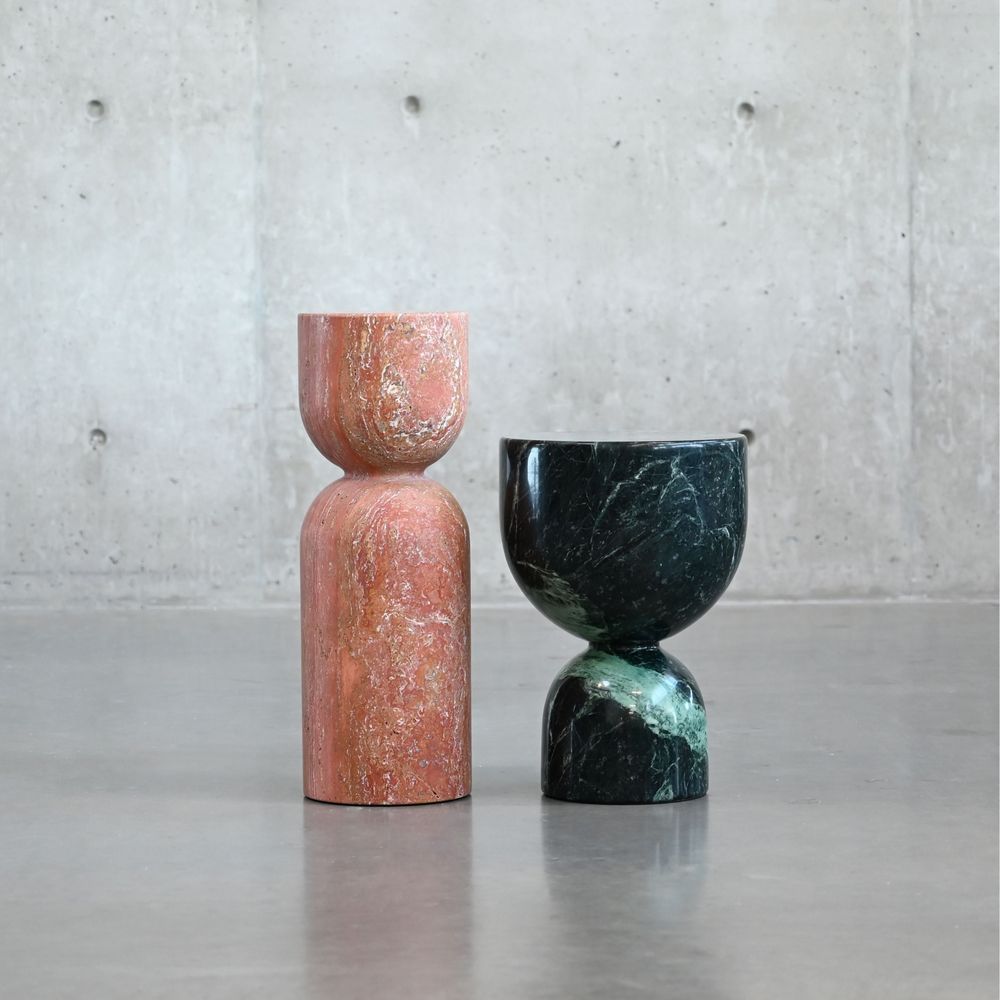 Apothecary Low End Table Marmo Verde Marble